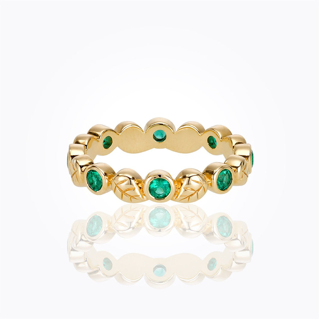 18K Arcadia Ring with emerald