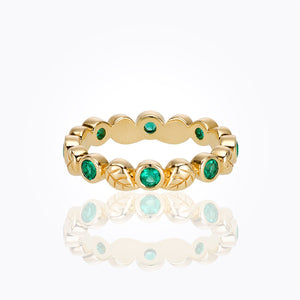 18K Arcadia Ring with emerald