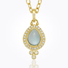 Load image into Gallery viewer, 18K Pave Halo Pear Drop Pendant
