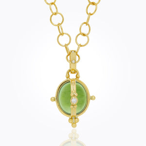 18K Locket with peridot and diamond
