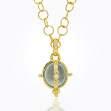 Load image into Gallery viewer, 18K Locket with aquamarine and diamond
