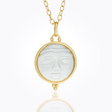 Load image into Gallery viewer, 18K Moonface Pendant with carved rock crystal

