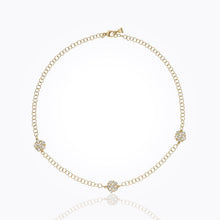Load image into Gallery viewer, 18K Daisy Chain with rose cut white sapphire

